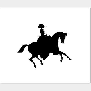 Vintage horse, Rider lady silhouette, Vintage woman Riding A Horse, Posters and Art